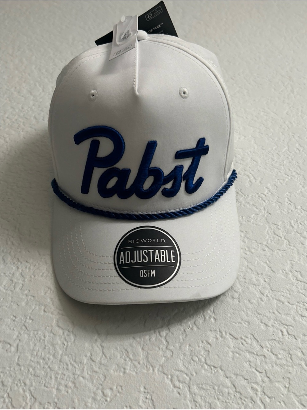 Pabst Rope-Front Trucker Hat - White with Blue Script